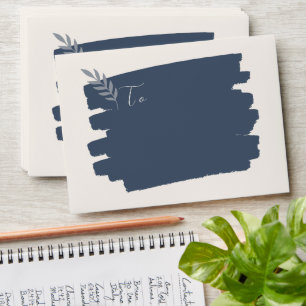 Modern Sample Leaves Distressed Frame Wedding Envelope