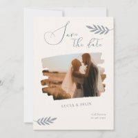 Modern Sample Leaves Photo Save The Date