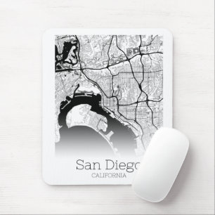 Modern San Diego City Map Mouse Mat