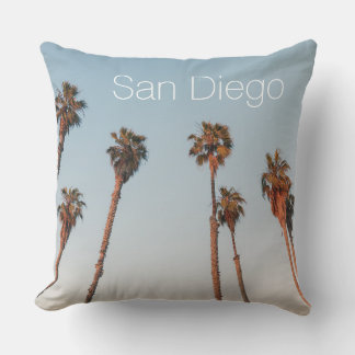 Modern San Diego Tall Palm Trees Blue Sky Souvenir Cushion