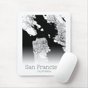 Modern San Francisco City Map Mouse Mat