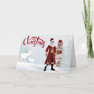 Modern Santa and Mrs. Claus Christmas Card