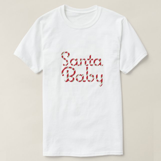 Modern Santa Baby Holiday T-Shirt (Red) (Design Front)