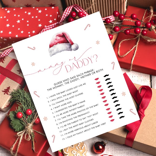 Modern Santa Baby Mummy or Daddy Baby Shower Game (Creator Uploaded)