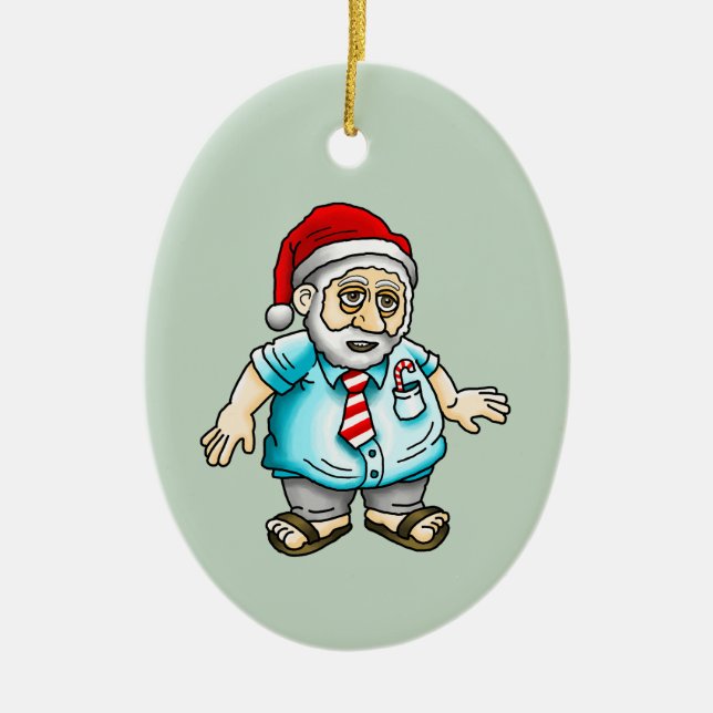 Modern Santa Claus Ceramic Tree Decoration (Front)