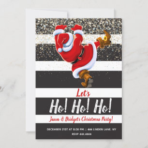 Modern Santa Claus Christmas Party Invitations