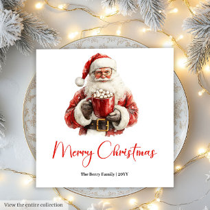 Modern Santa Claus Simple Script Font Dinner Xmas Napkin