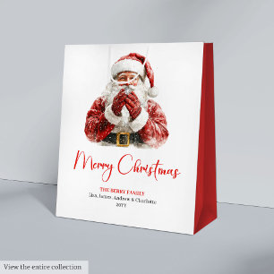 Modern Santa Claus Simple Script Font Gift Bag