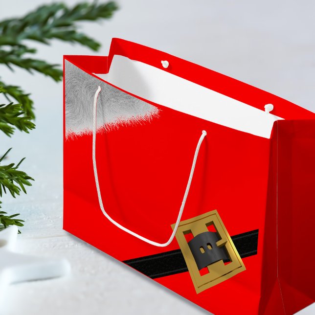 Modern Santa Claus Suit Christmas Holiday Party Large Gift Bag (Fun and festive gift bag just for you)