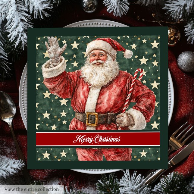 Modern Santa Claus Watercolor Holiday Napkins (Modern Santa Claus Watercolor Holiday Napkins)