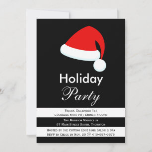 Modern Santa Corporate Holiday Party Invitation