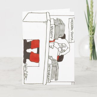 Modern Santa- Naughty..Not So Naughty Holiday Card