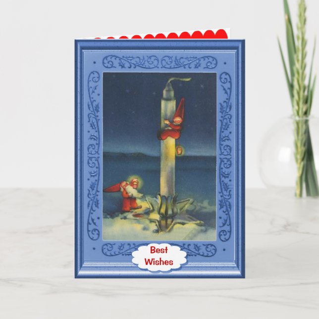 Modern Santas go by rocket Holiday Card (Front)