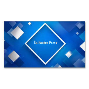 Modern Sapphire Blue Dynamic Geometric Minimalist Magnetic Business Card