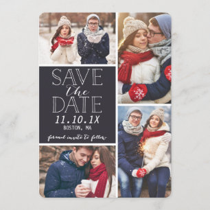 Modern Save The Date 4-Photo Collage