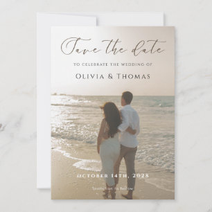 Modern Save The Date Card   Minimalist Photo