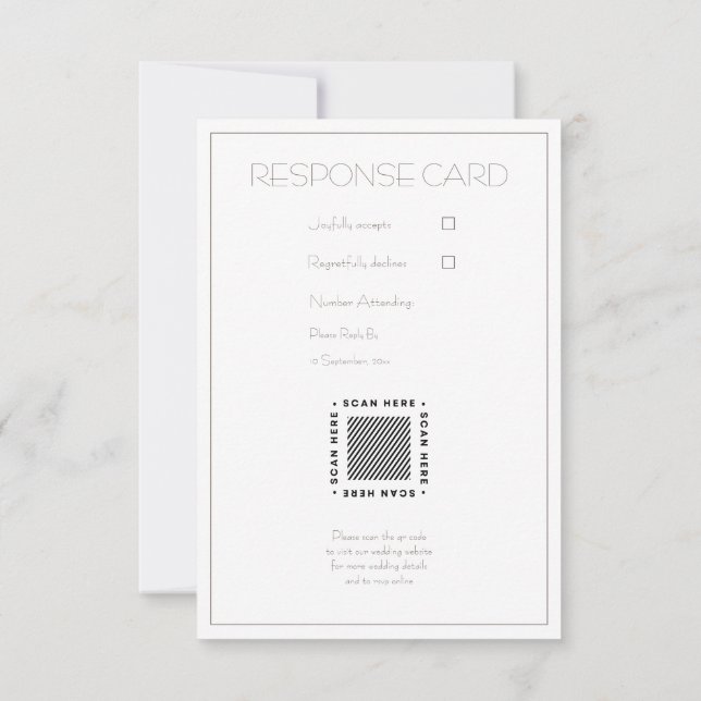 Modern Save the Date Card with Custom RSVP card (Back)