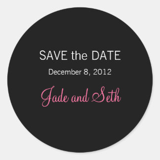modern save the date classic round sticker