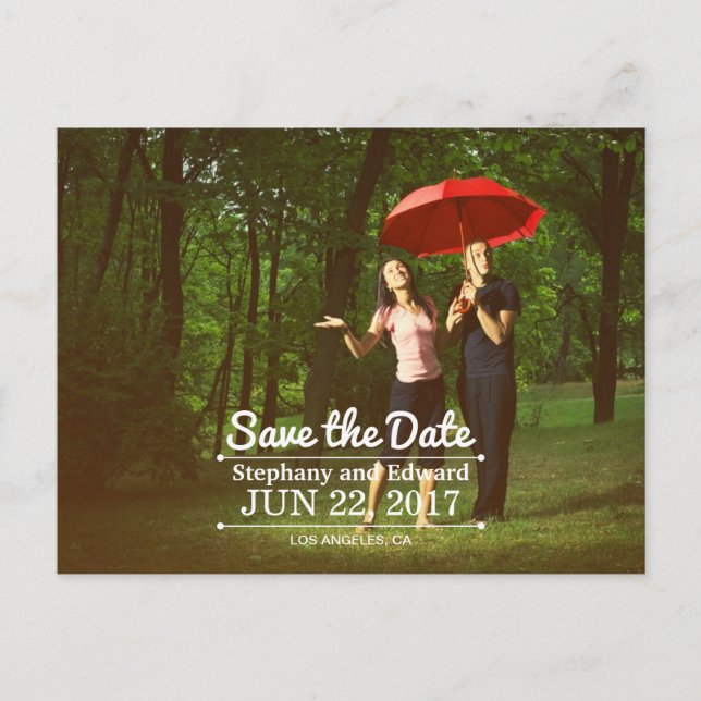 Modern Save the Date Custom Photo Postcards (Front)