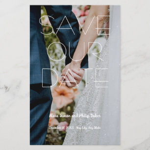 Modern Save the Date Custom photo wedding program