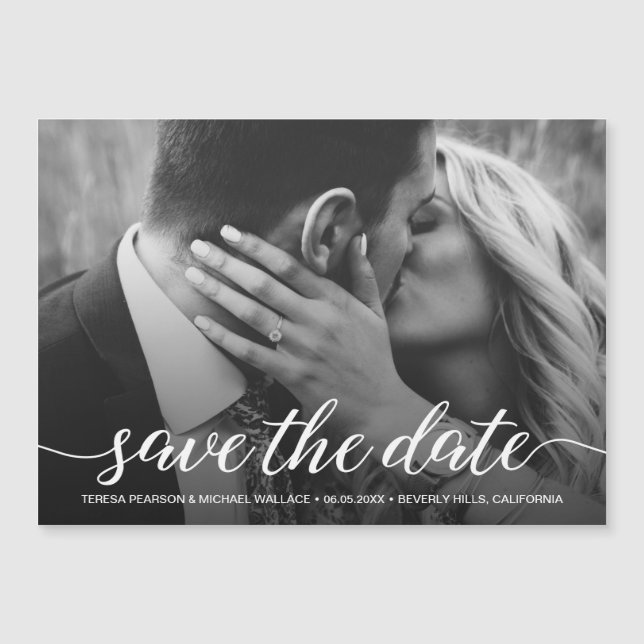 Modern Save The Date Engagement Photo (Front)