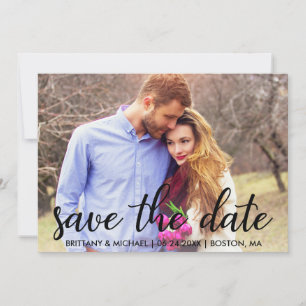Modern Save The Date Engagement Photo Invitation
