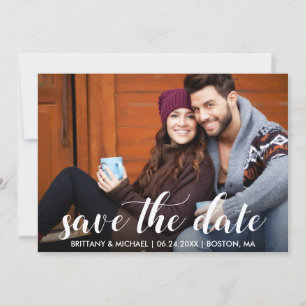 Modern Save The Date Engagement Photo WS Invitation