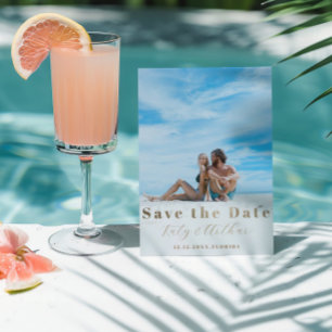 Modern Save the Date Faux Gold Holiday Card