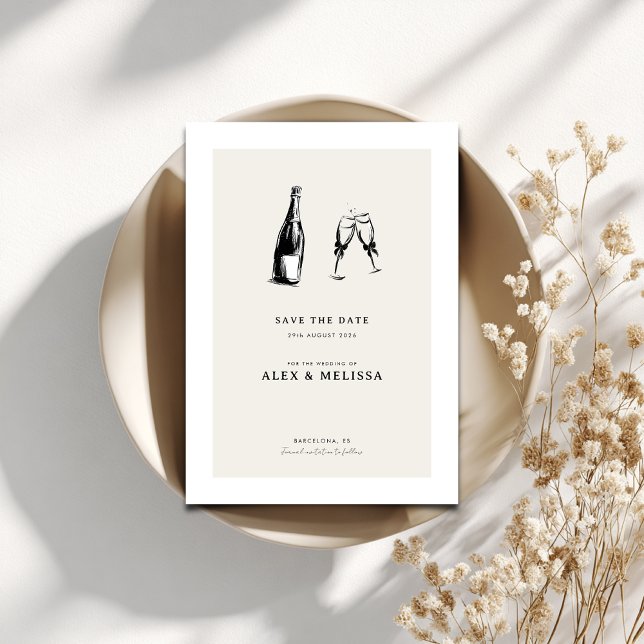 Modern Save the Date - Hand Drawn Wedding Invitation (Creator Uploaded)