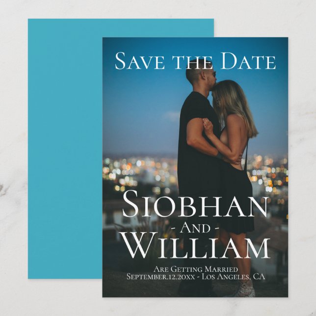 Modern Save The Date Personalised Photo Invitation (Front/Back)