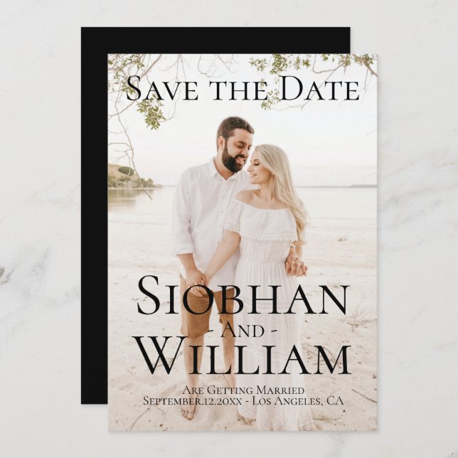 Modern Save The Date Personalised Photo Invitation (Front/Back)