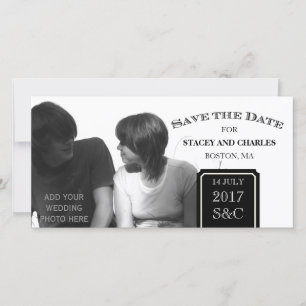 Modern Save the Date Photo Cards Black and White