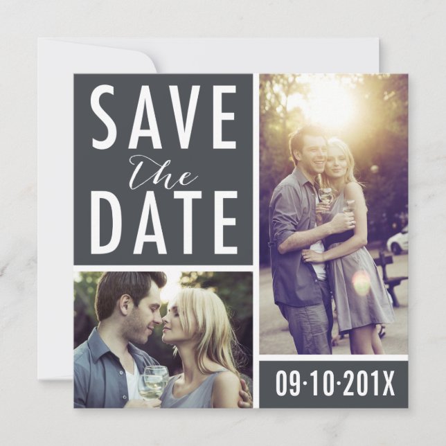Modern Save The Date Photo Collage (Front)