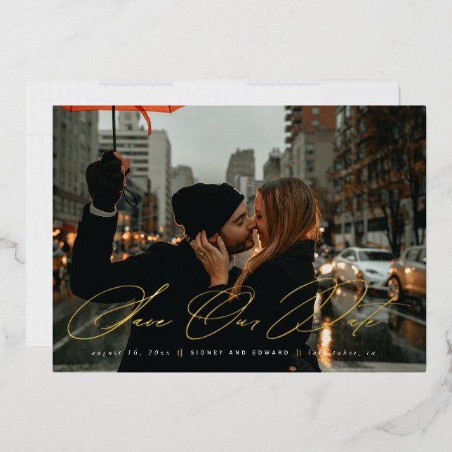Modern Save the Date Photo Trendy Script (Envelope)