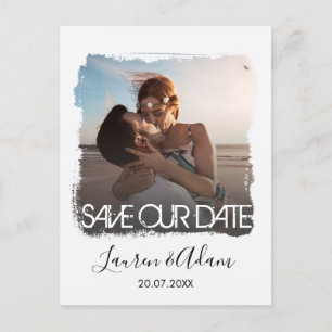 Modern Save The Date Photo Wedding Announcement Postcard
