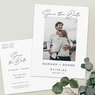 Modern Save the Date Photo Wedding Invite Template
