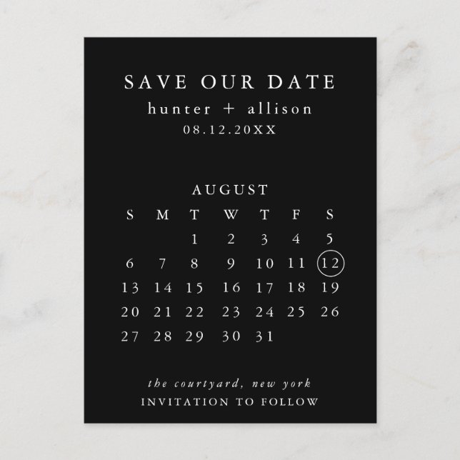 Modern Save the Date Postcard (Front)