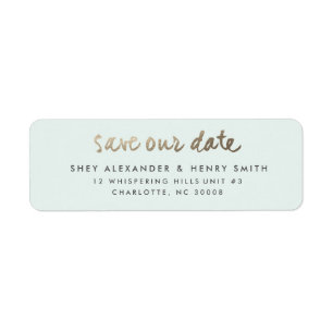 Modern save the date return address