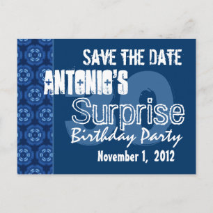 Modern Save the Date Surprise 30th Party V400 Announcement Postcard