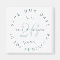 Modern Save the Date Tinted Day Blue Text Names