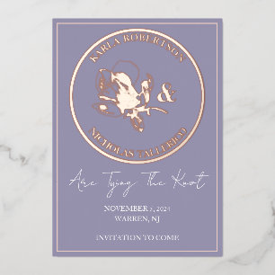 Modern Save The Date Tying The Knot Foil Card