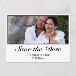 Modern Save the Date Wedding Invitation Photo Postcard