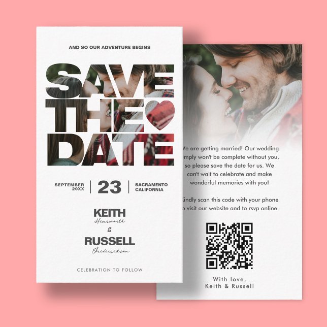 Modern Save the Date Wedding Website Enclosure Card (Creator Uploaded)