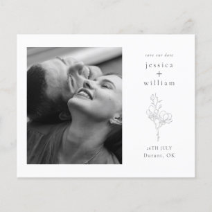 Modern Save the Date with Photo Budget Wedding