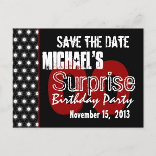 Modern Save the Date Year Surprise Party W1981 Announcement Postcard