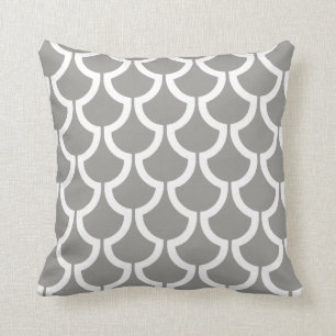 Modern Scales Geometric   grey white Cushion