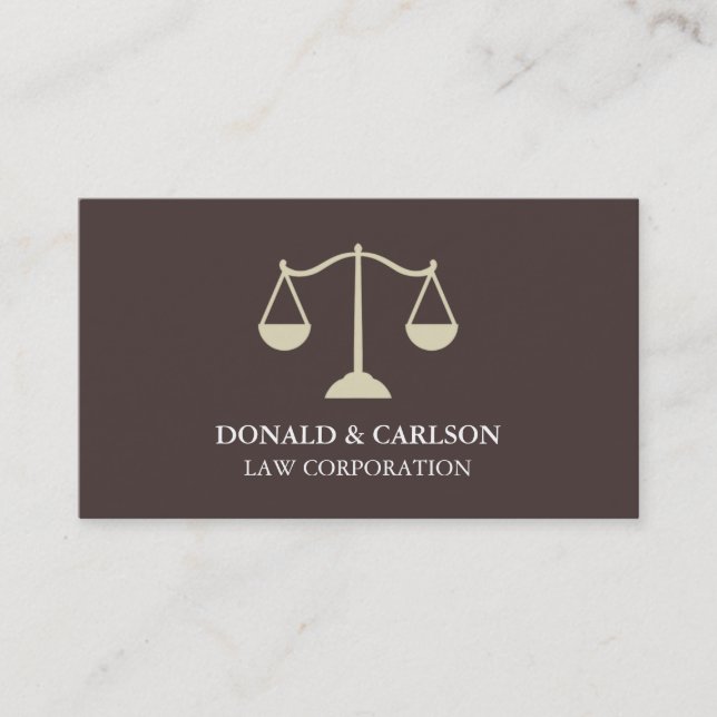 Modern Scales of Justice Attorney Business Cards (Front)
