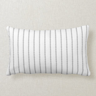 Modern Scalloped stripes, grey and white Lumbar Cushion