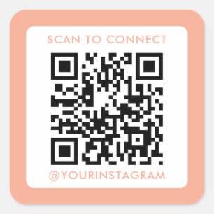 modern scan to connect company marketing qr code square sticker