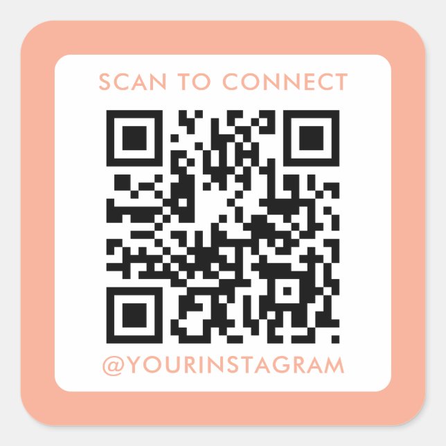 modern scan to connect company marketing qr code square sticker (Front)